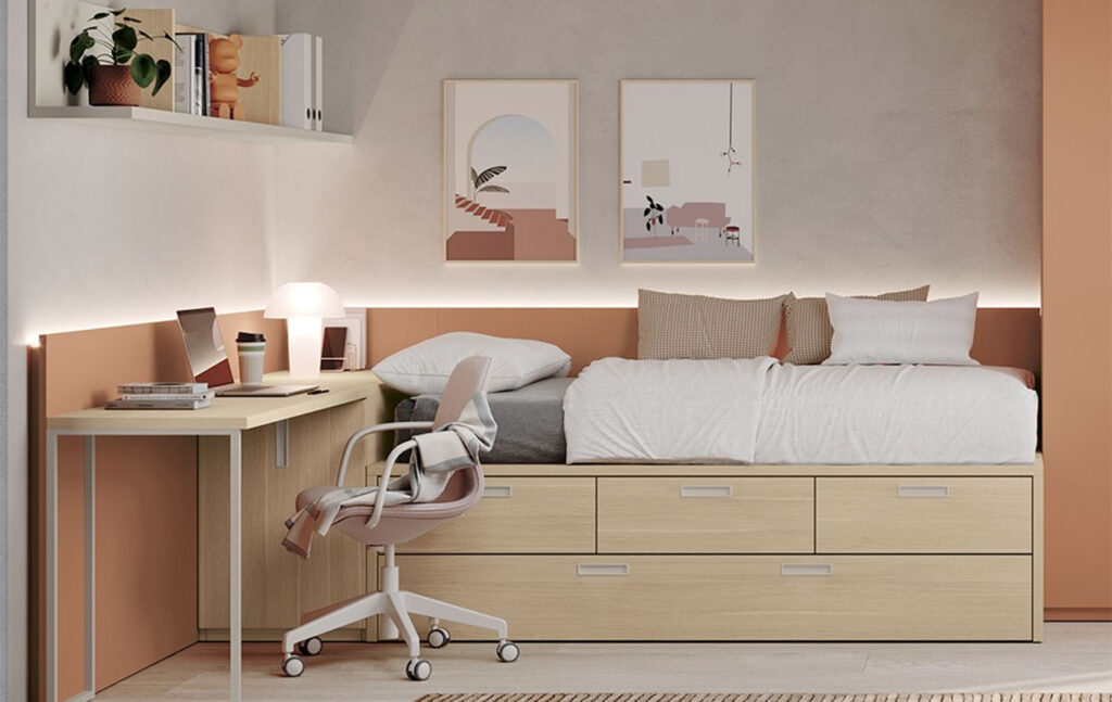 Cama compacta con arrastre