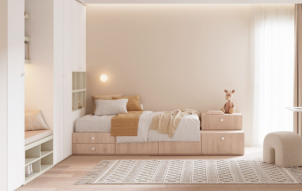 Cama modular con cajones